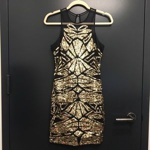 bebe Black and Gold Dress